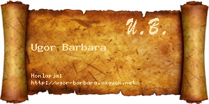Ugor Barbara névjegykártya