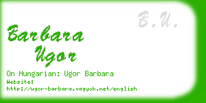 barbara ugor business card